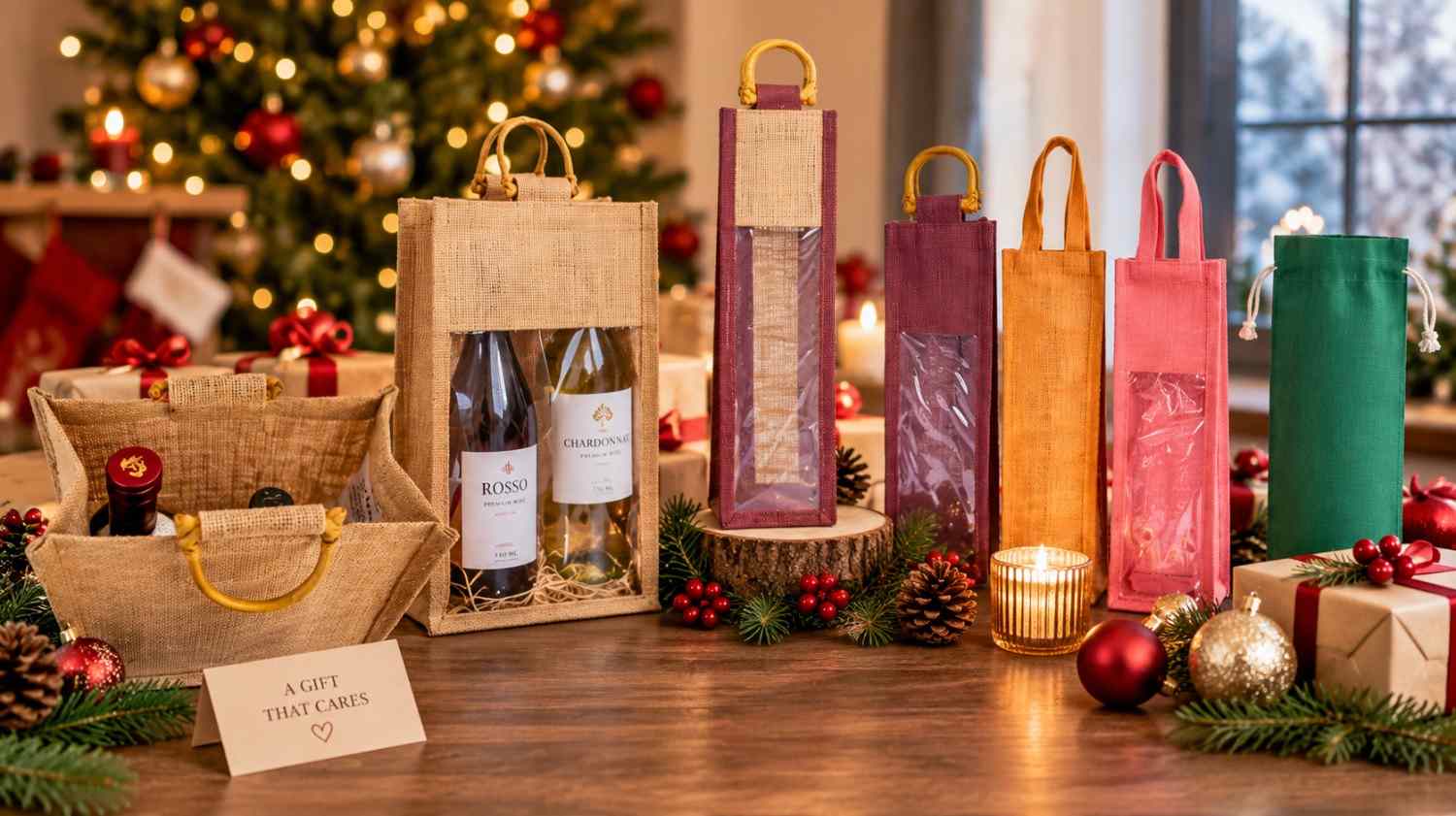 Christmas Wine Bags