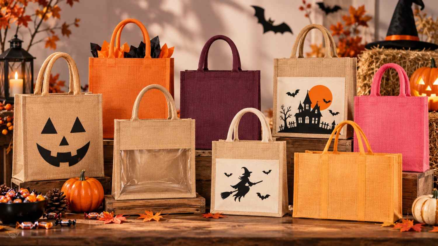 Halloween Wholesale Jute Bags for Halloween Events and Retail Promotions