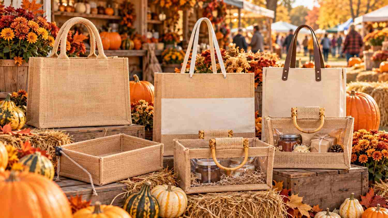 Pumpkin Festivals Eco Friendly Bags for Seasonal Events and Gift Shops